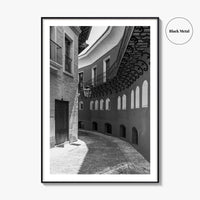 Toledo Black and White Fine Art Photo Print, Old Town Street, Spain Poster