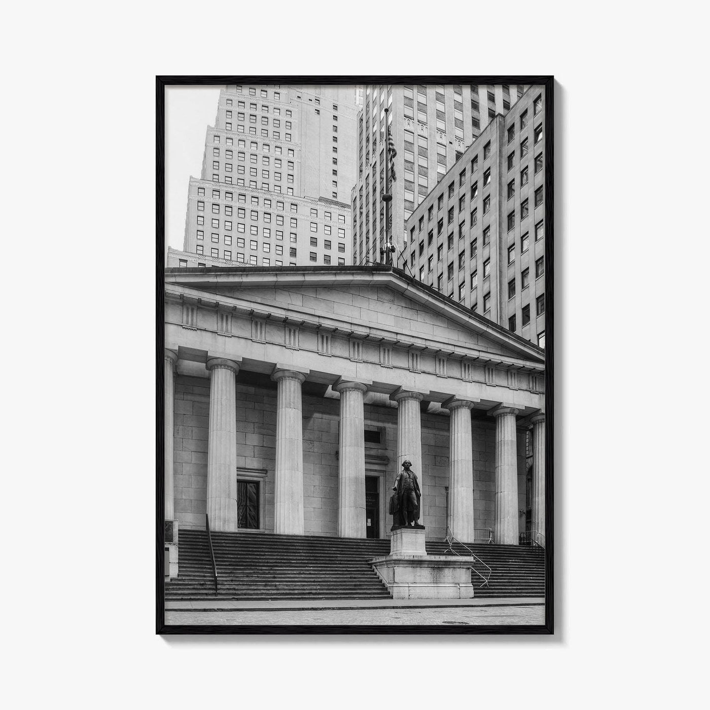 Wall Street Black and White Fine Art Photo Print, Federal Hall National Memorial, NYC