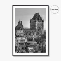 Quebec City Black and White Fine Art Photo Print, Chateau Frontenac Canada Poster