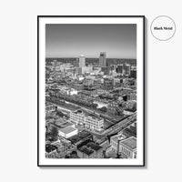Omaha Skyline Black and White Fine Art Photo Print, Nebraska Downtown, USA Poster