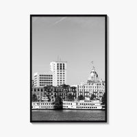 Savannah Skyline Black and White Fine Art Photo Print, Georgia USA, Wall Decor