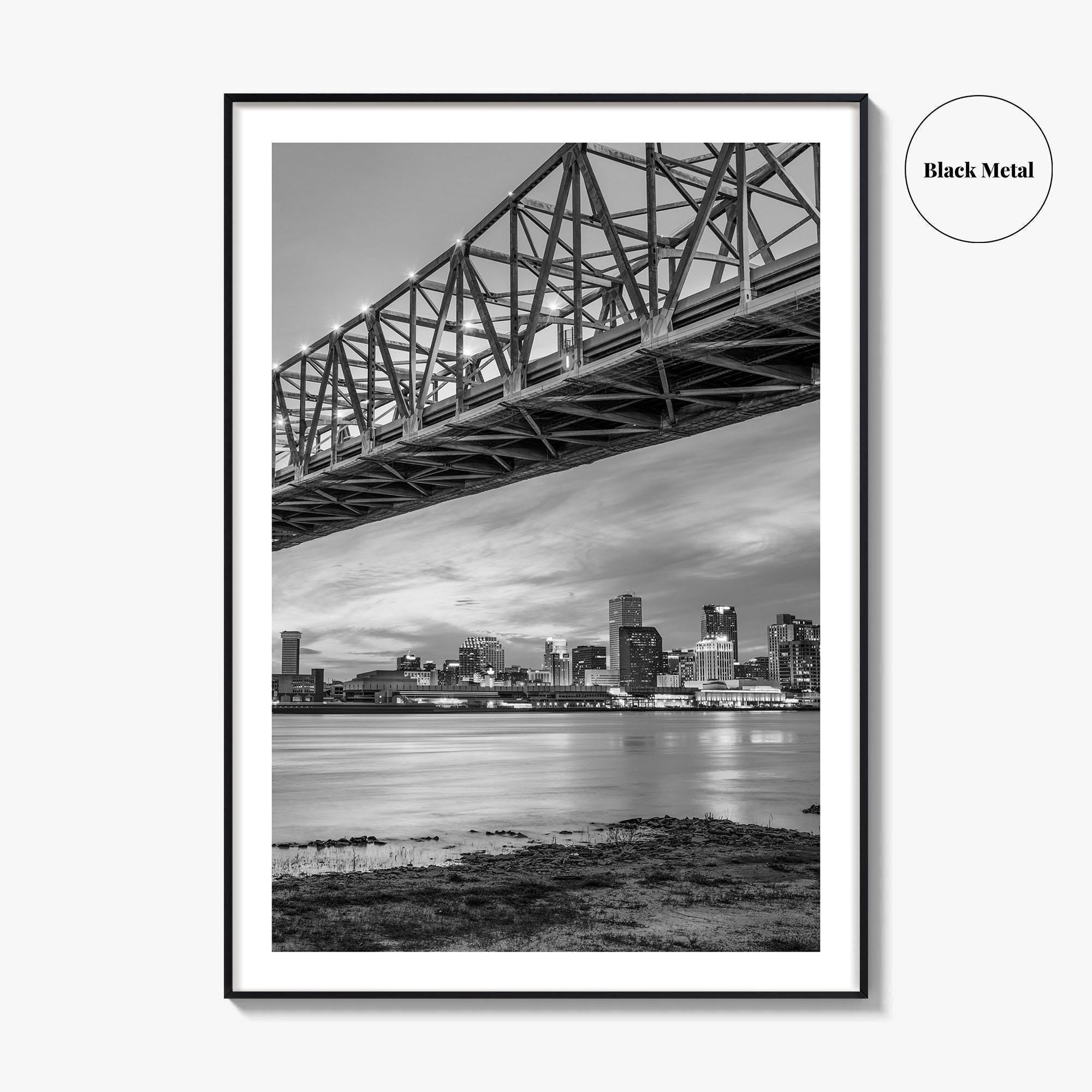 New Orleans Black and White Fine Art Photo Print, Mississippi River, Louisiana USA Poster