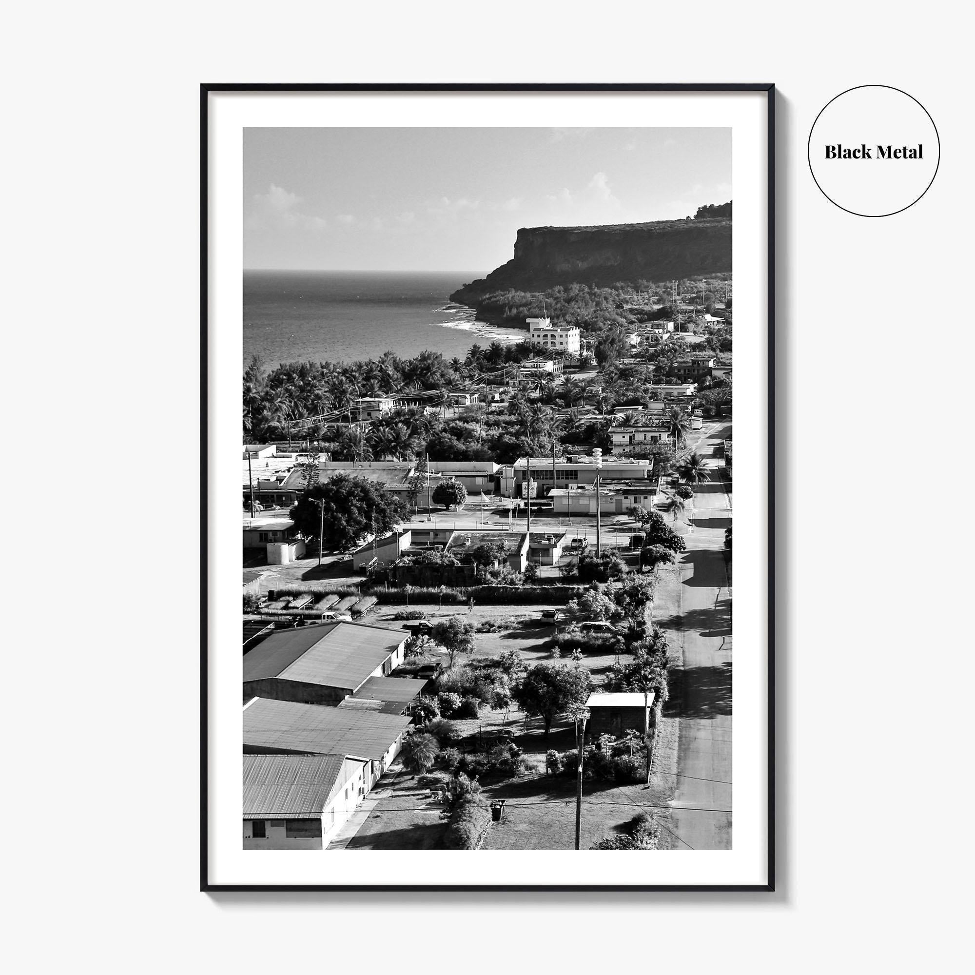 Rota Black and White Fine Art Photo Print, Song Song Village Northern Mariana Poster