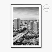 Richmond Skyline Black and White Fine Art Photo Print, Virginia, USA, James River, Poster