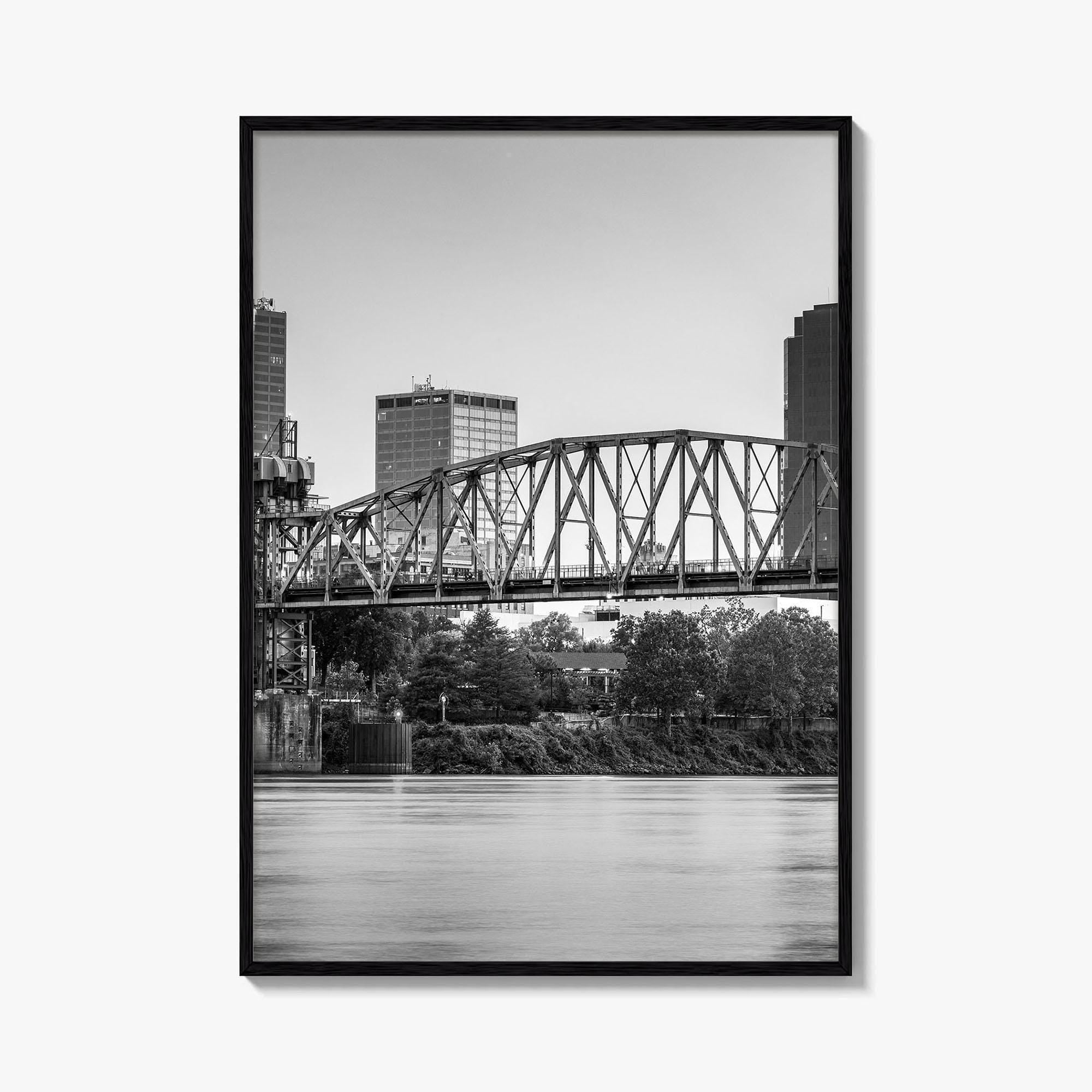 Little Rock Skyline Black and White Fine Art Photo Print, Arkansas Wall Poster, USA