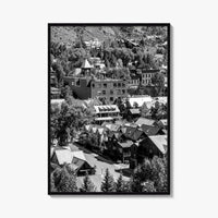 Telluride Black and White Fine Art Photo Print, Colorado Mountain Village Poster