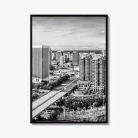 Richmond Skyline Black and White Fine Art Photo Print, Virginia, USA, James River, Poster