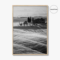 Tuscany Black and White Fine Art Photo Print, Italy Landscape Wall Decor Poster