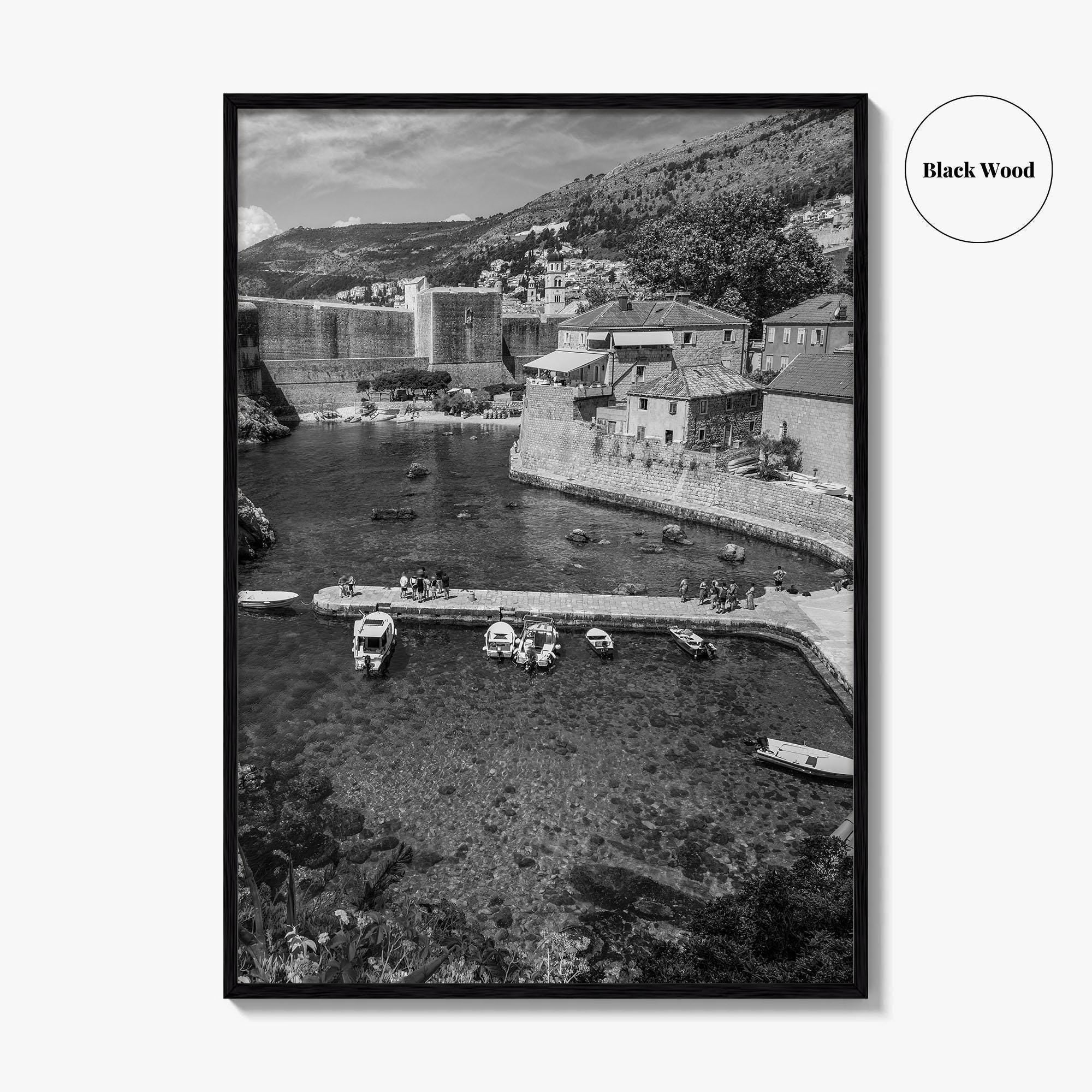 Dubrovnik Black and White Fine Art Photo Print, Old Town Croatia Poster