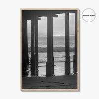 Ventura Black and White Fine Art Photo Print, Pier, California Coast Wall Poster, USA