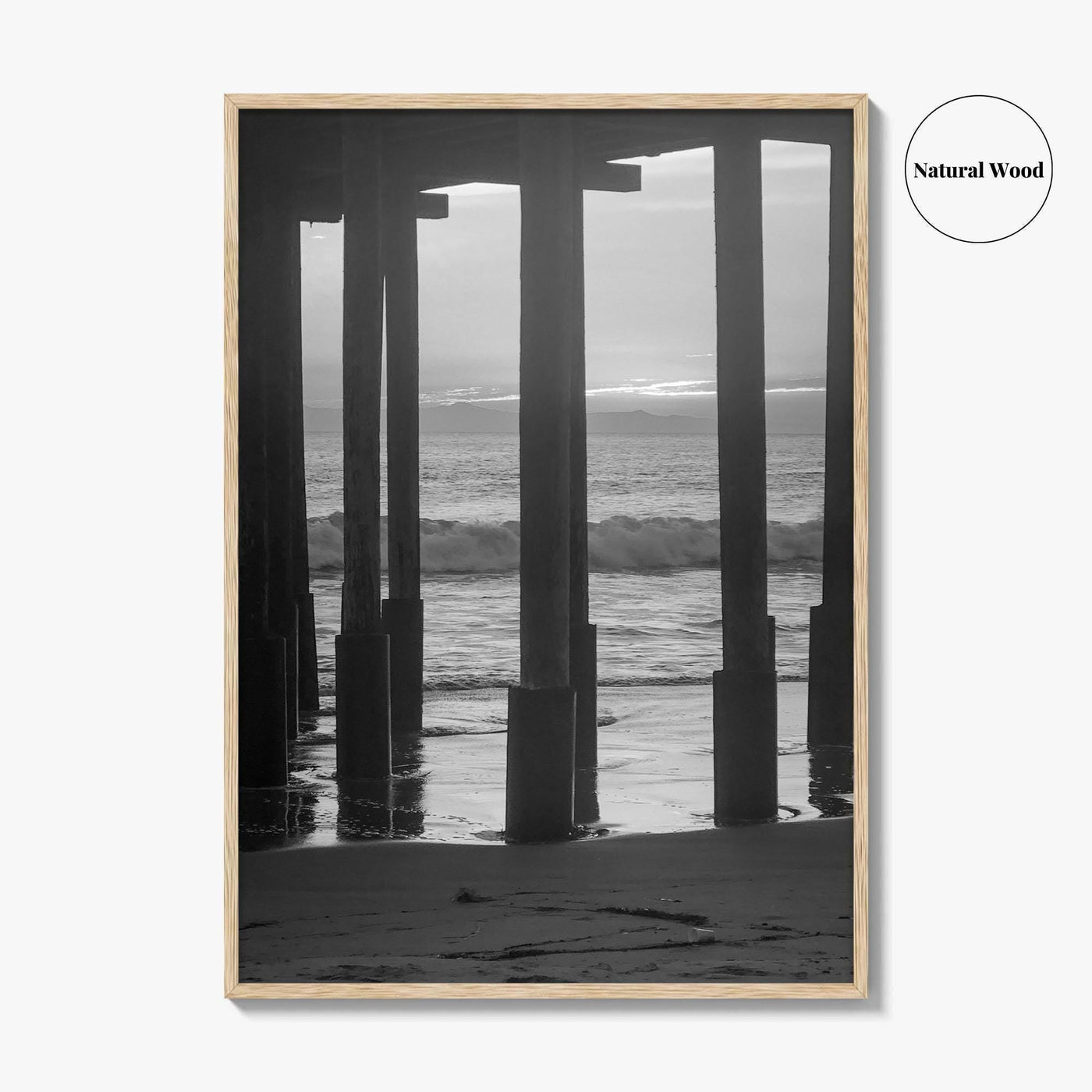 Ventura Black and White Fine Art Photo Print, Pier, California Coast Wall Poster, USA