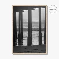 Ventura Black and White Fine Art Photo Print, Pier, California Coast Wall Poster, USA