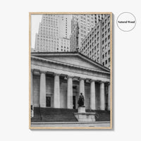 Wall Street Black and White Fine Art Photo Print, Federal Hall National Memorial, NYC