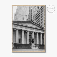 Wall Street Black and White Fine Art Photo Print, Federal Hall National Memorial, NYC