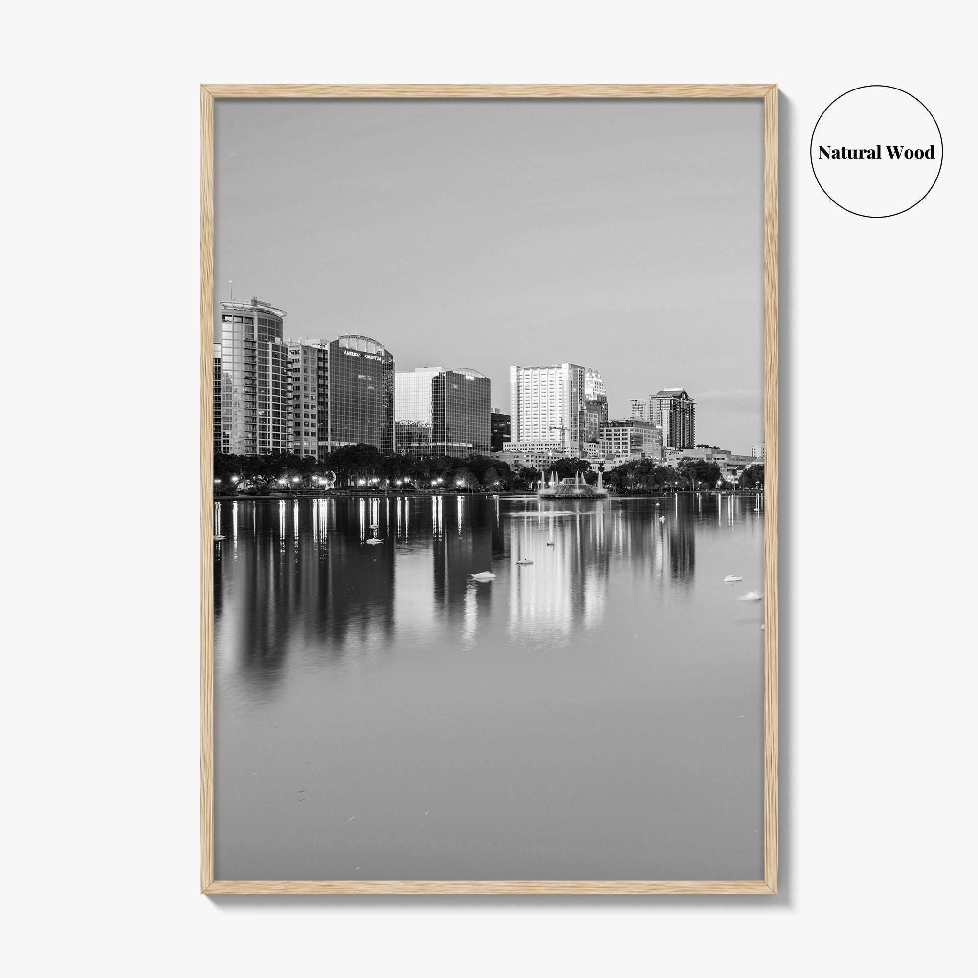 Orlando Black and White Fine Art Photo Print, Lake Eola Park Florida Poster