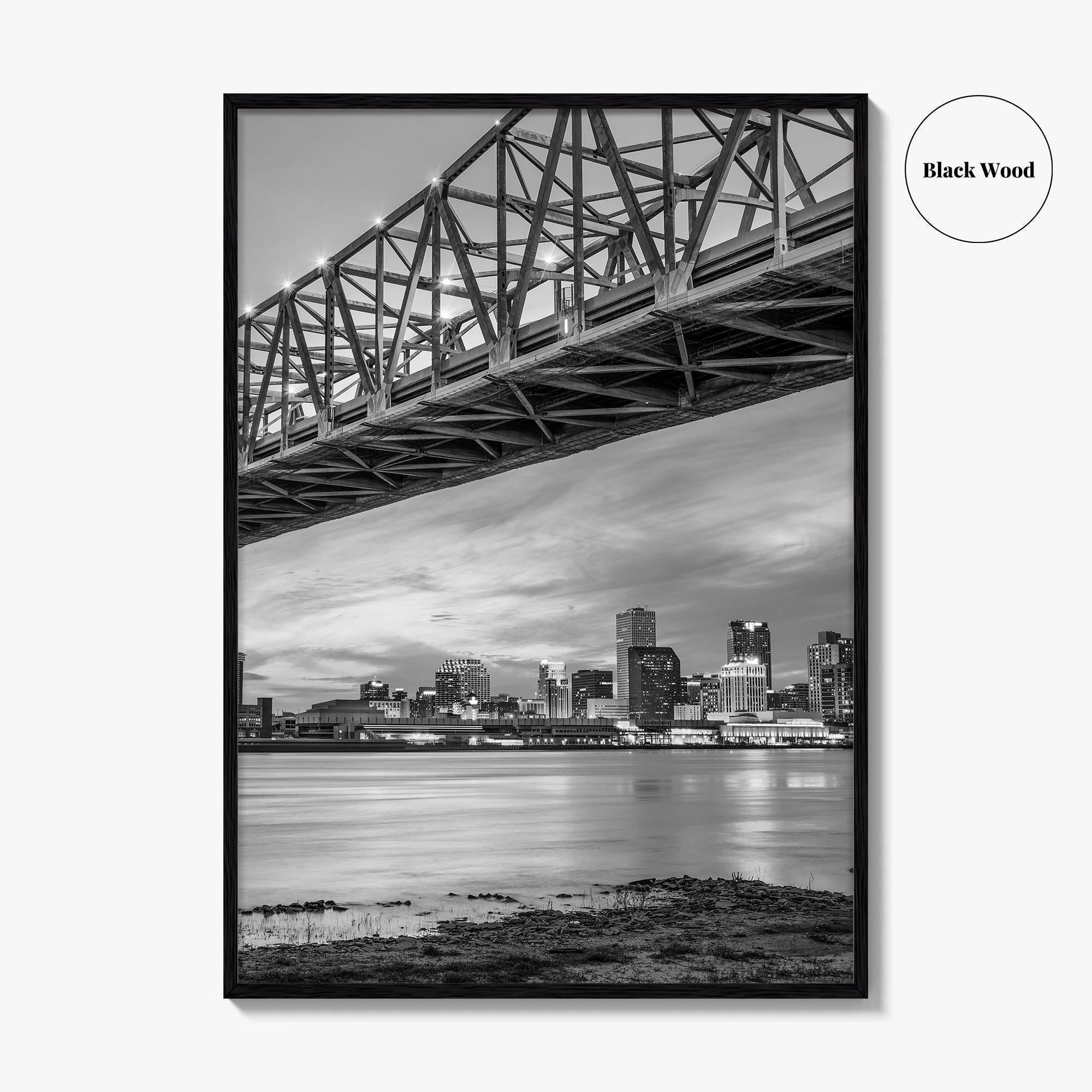New Orleans Black and White Fine Art Photo Print, Mississippi River, Louisiana USA Poster