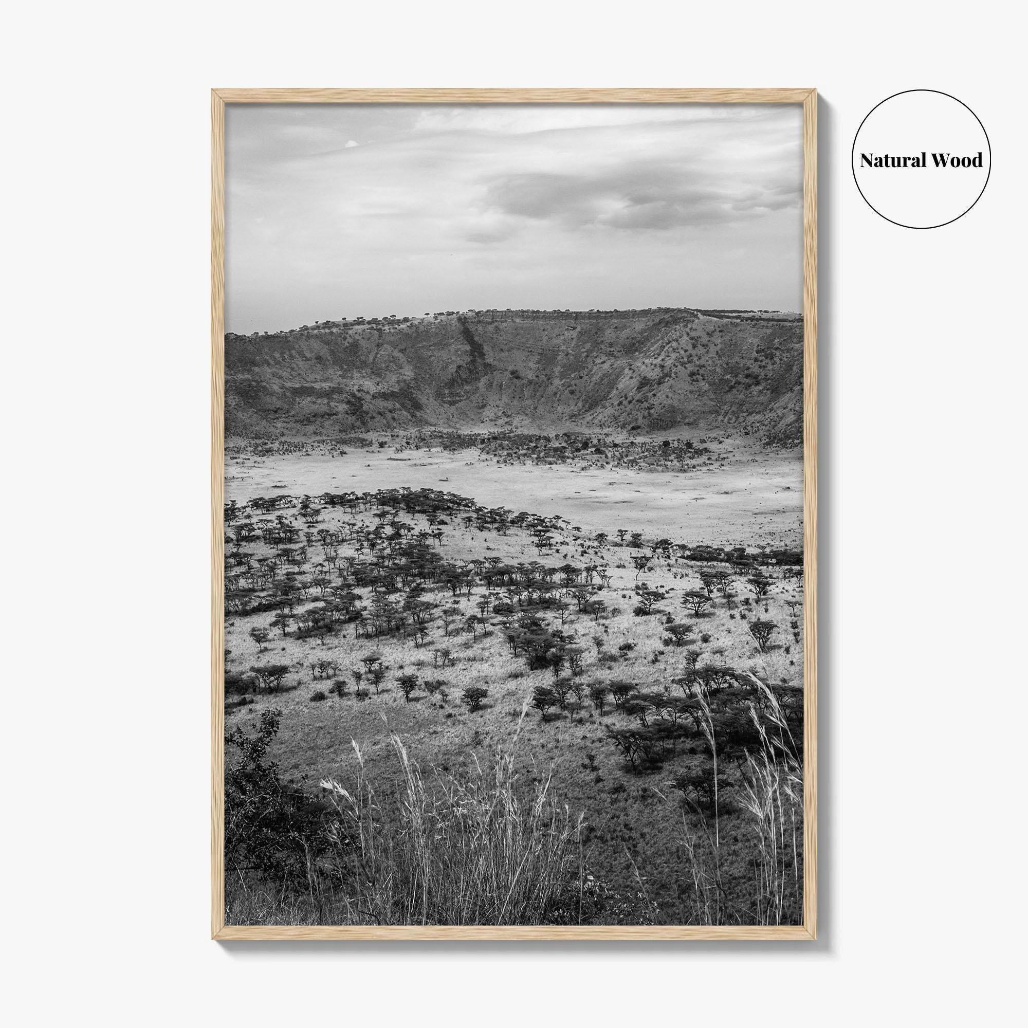 Queen Elizabeth National Park Black and White Fine Art Photo Print, Uganda Poster