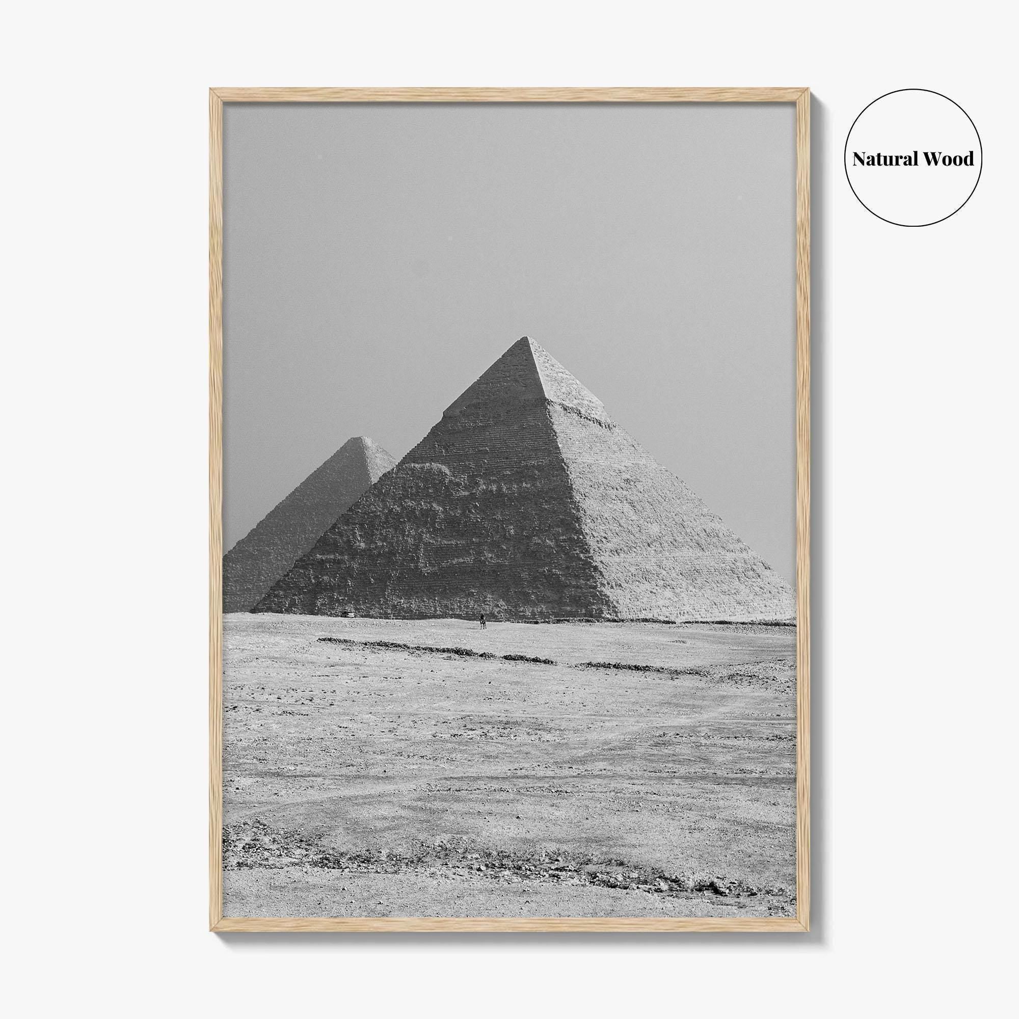 Egypt Black and White Fine Art Photo Print, Pyramids Giza Cairo Poster