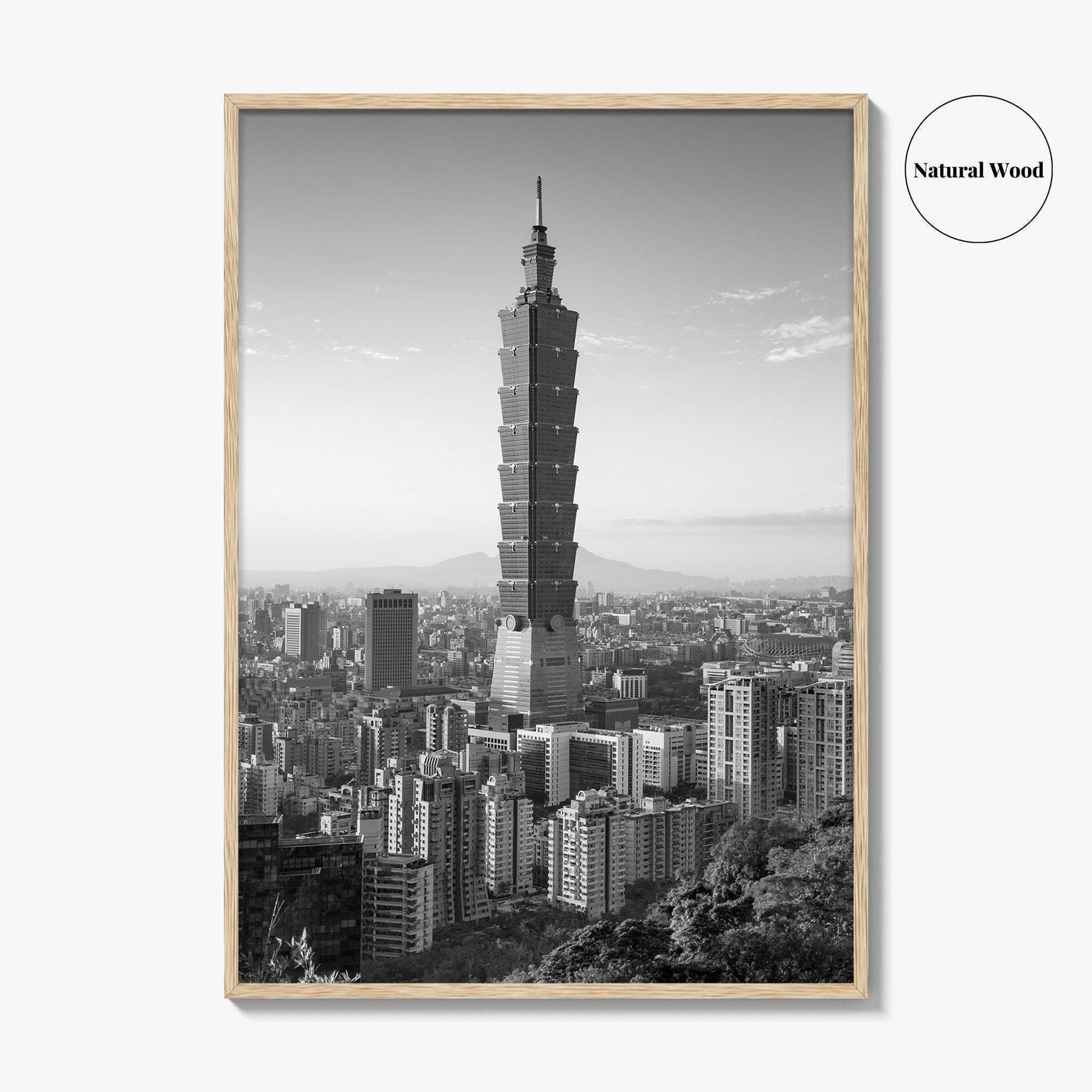 Taipei Skyline Black and White Fine Art Photo Print, Taiwan, City Poster