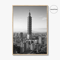 Taipei Skyline Black and White Fine Art Photo Print, Taiwan, City Poster
