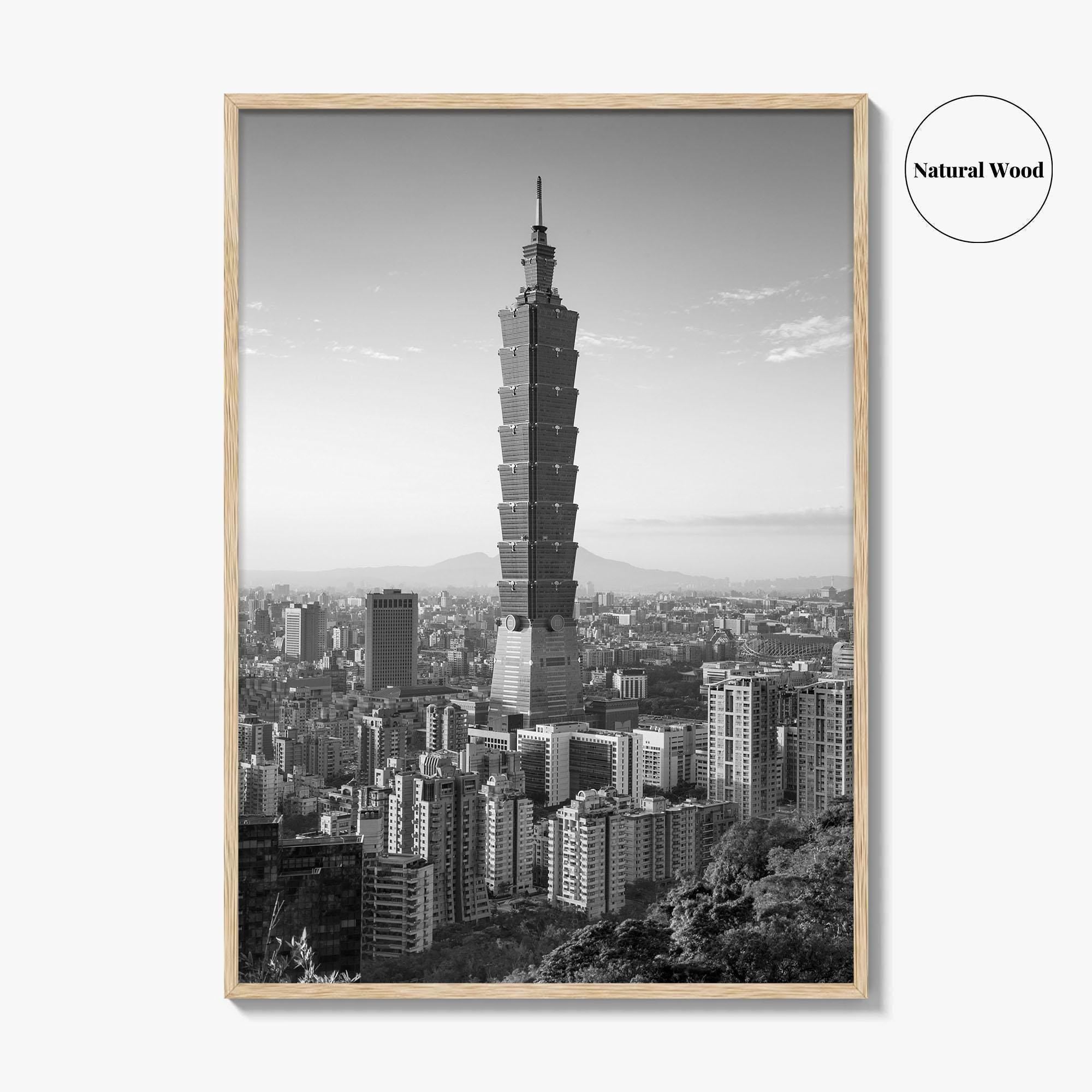 Taipei Skyline Black and White Fine Art Photo Print, Taiwan, City Poster
