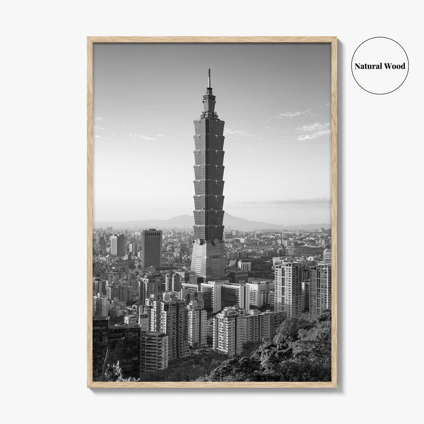 Taipei Skyline Black and White Fine Art Photo Print, Taiwan, City Poster
