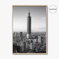 Taipei Skyline Black and White Fine Art Photo Print, Taiwan, City Poster