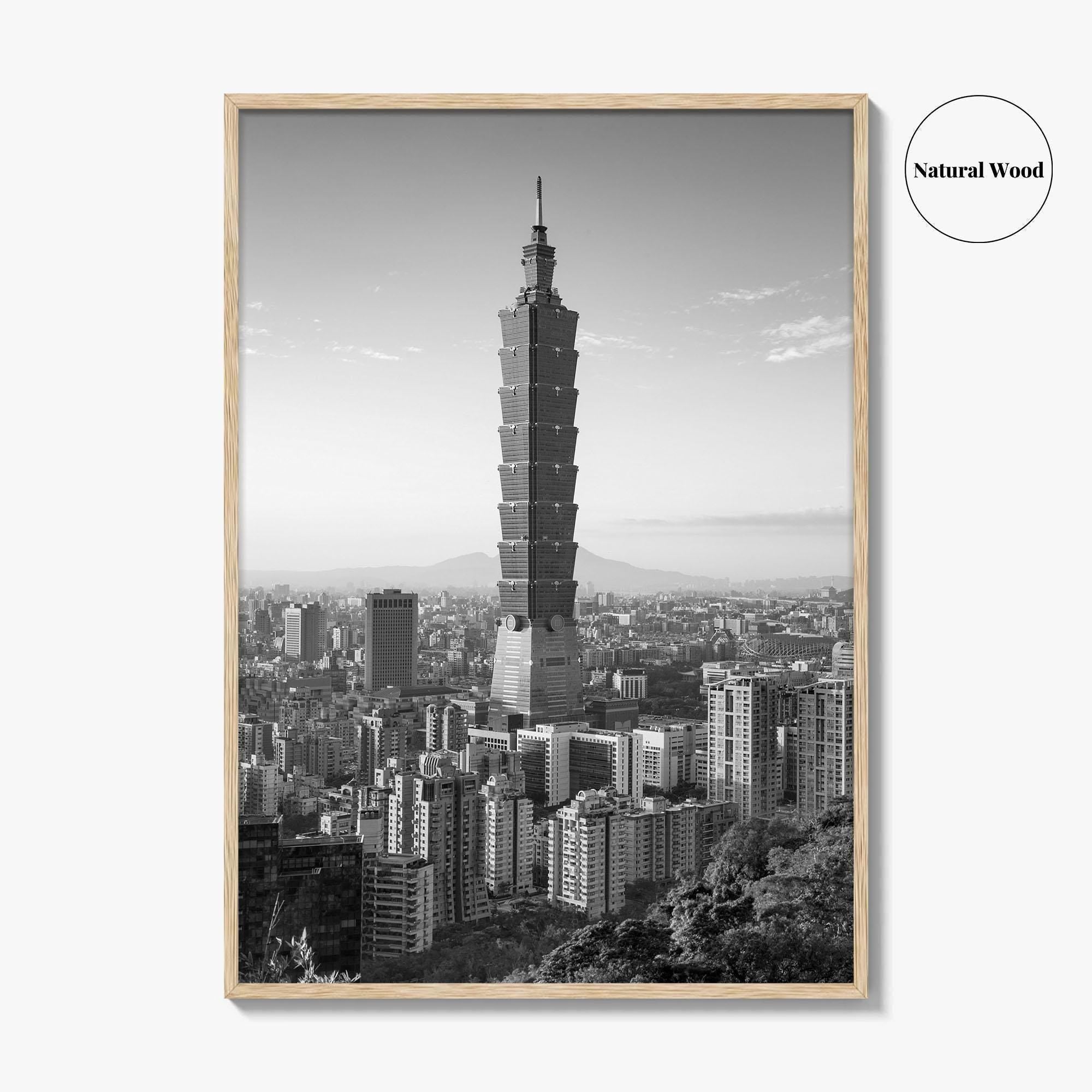 Taipei Skyline Black and White Fine Art Photo Print, Taiwan, City Poster