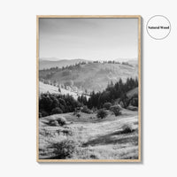 Carpathian Mountains Black and White Fine Art Photo Print, Ukraine Landscape Poster, Europe
