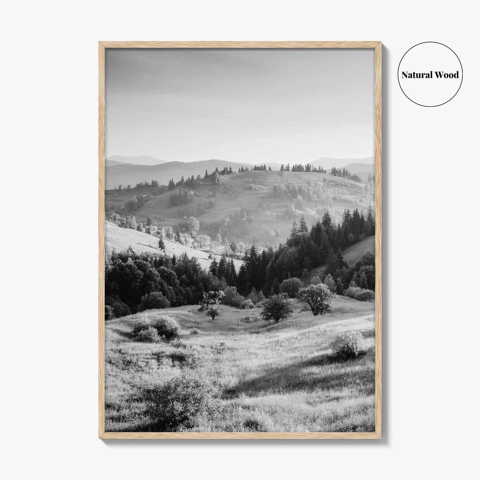 Carpathian Mountains Black and White Fine Art Photo Print, Ukraine Landscape Poster, Europe