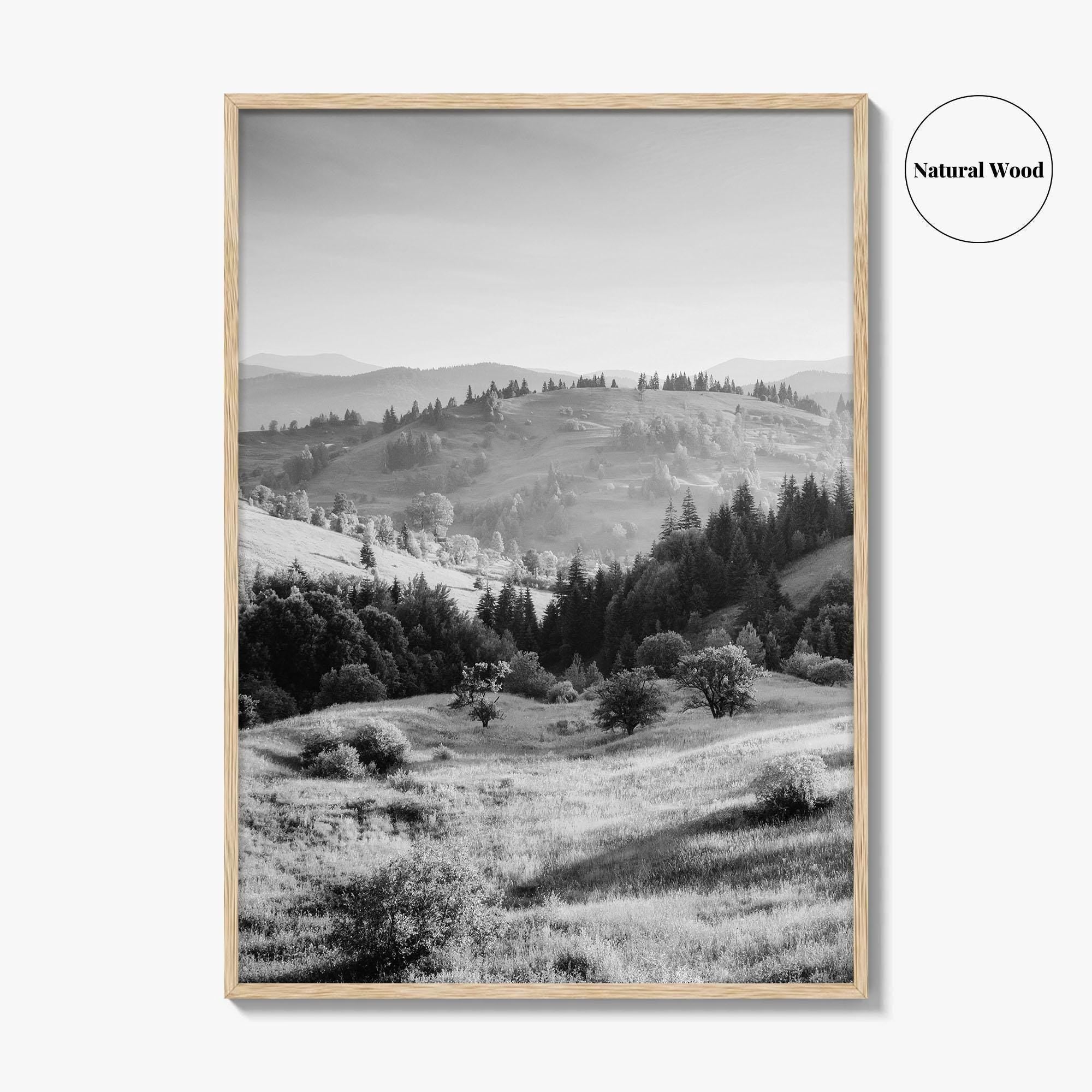 Carpathian Mountains Black and White Fine Art Photo Print, Ukraine Landscape Poster, Europe
