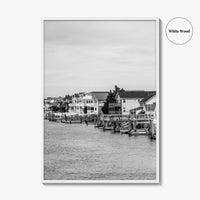 Avalon Black and White Fine Art Photo Print, Waterfront Homes, New Jersey Poster