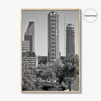 Santiago de Chile Skyline Black and White Fine Art Photo Print, Wall Decor Poster