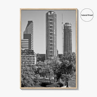 Santiago de Chile Skyline Black and White Fine Art Photo Print, Wall Decor Poster