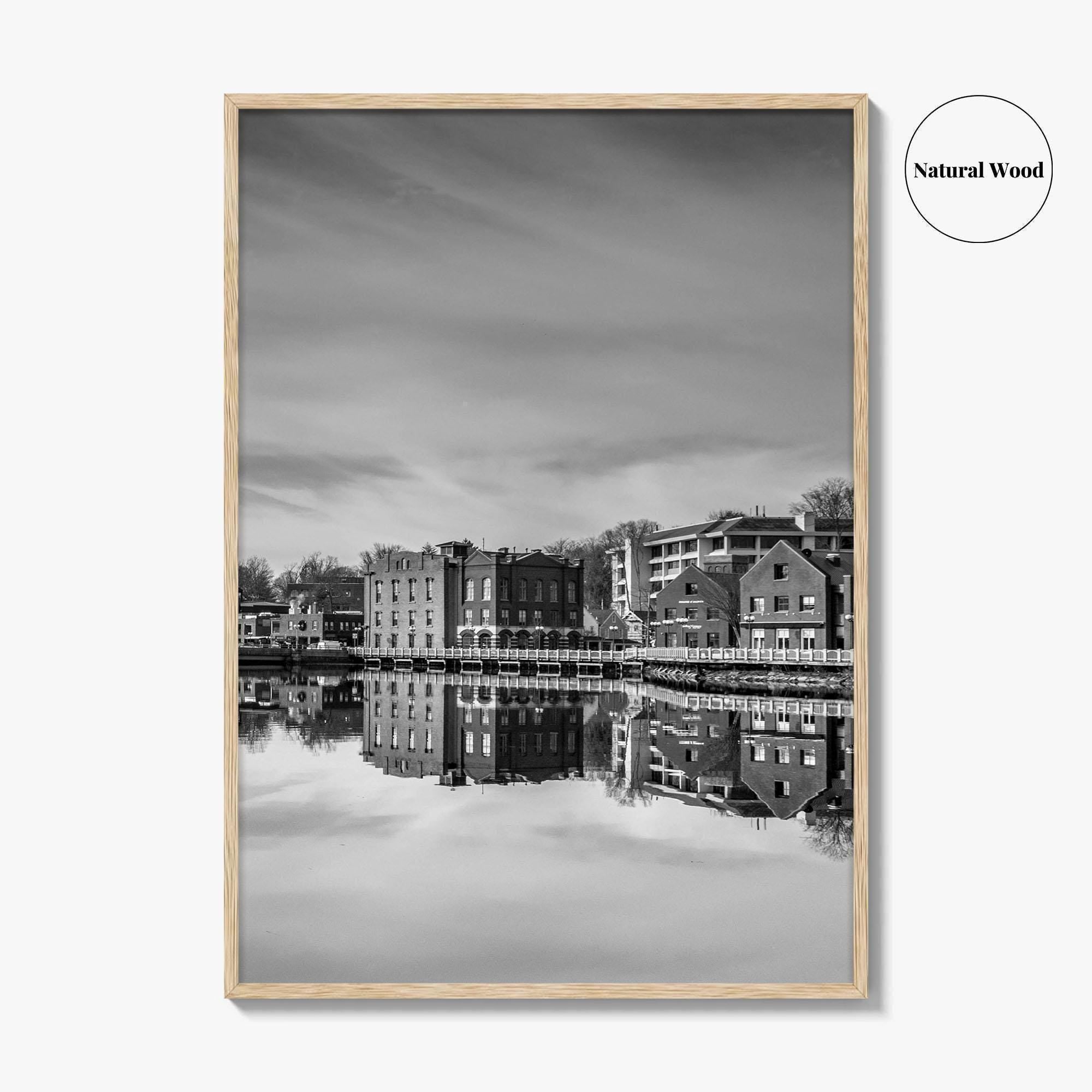 Westport Connecticut Black and White Fine Art Photo Print, Downtown Wall Poster, USA