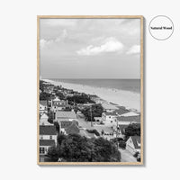 Virginia Beach Black and White Fine Art Photo Print, Aerial Oceanfront Poster, USA