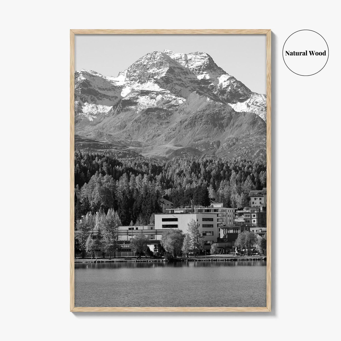 St Moritz Black and White Fine Art Photo Print, Engadin Valley Switzerland Poster