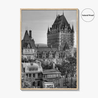 Quebec City Black and White Fine Art Photo Print, Chateau Frontenac Canada Poster