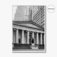 Wall Street Black and White Fine Art Photo Print, Federal Hall National Memorial, NYC