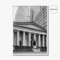 Wall Street Black and White Fine Art Photo Print, Federal Hall National Memorial, NYC