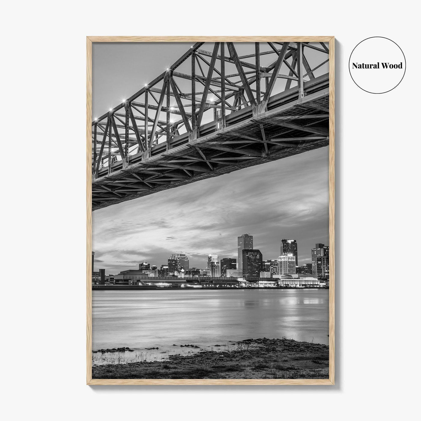 New Orleans Black and White Fine Art Photo Print, Mississippi River, Louisiana USA Poster
