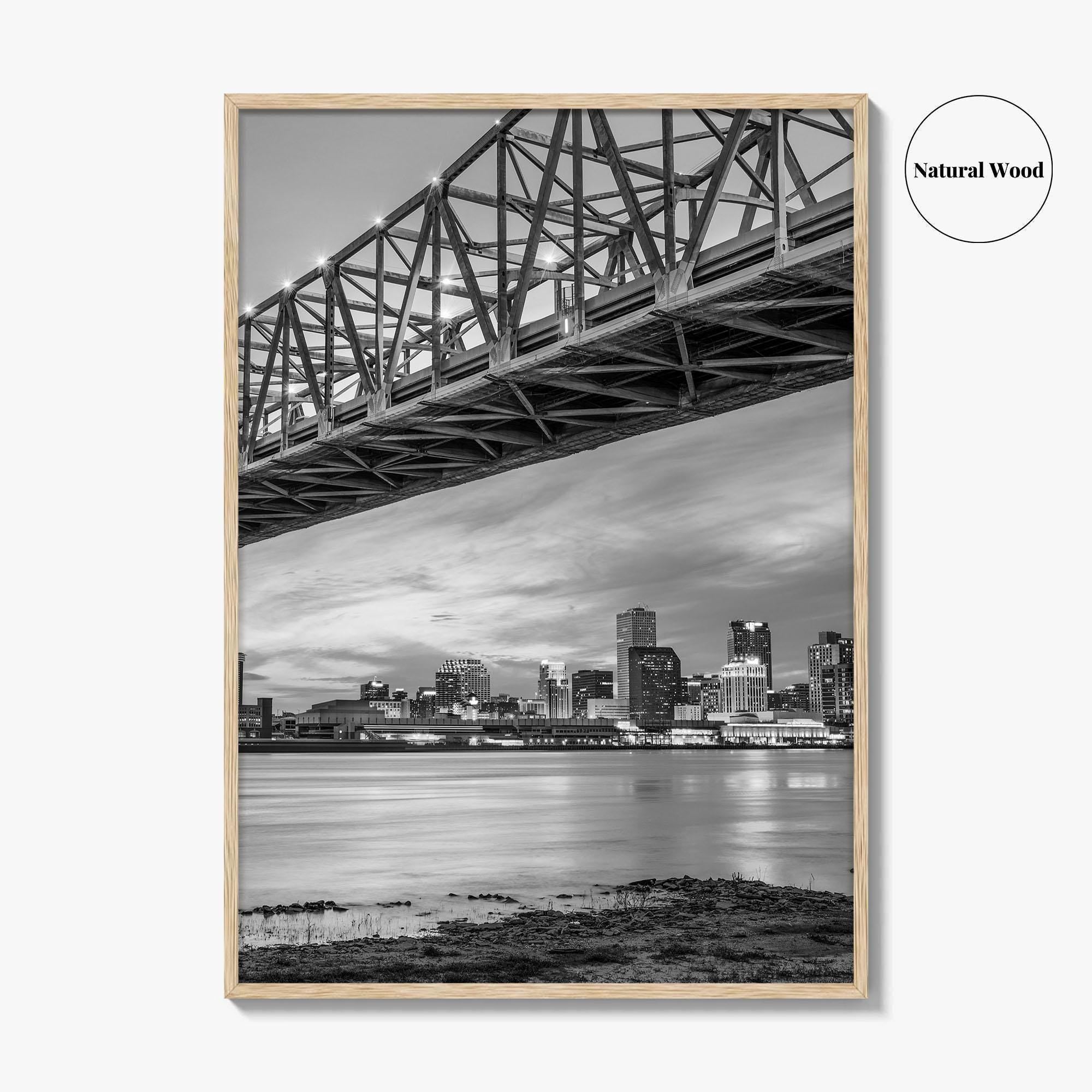 New Orleans Black and White Fine Art Photo Print, Mississippi River, Louisiana USA Poster