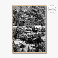 Telluride Black and White Fine Art Photo Print, Colorado Mountain Village Poster