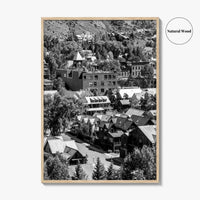 Telluride Black and White Fine Art Photo Print, Colorado Mountain Village Poster