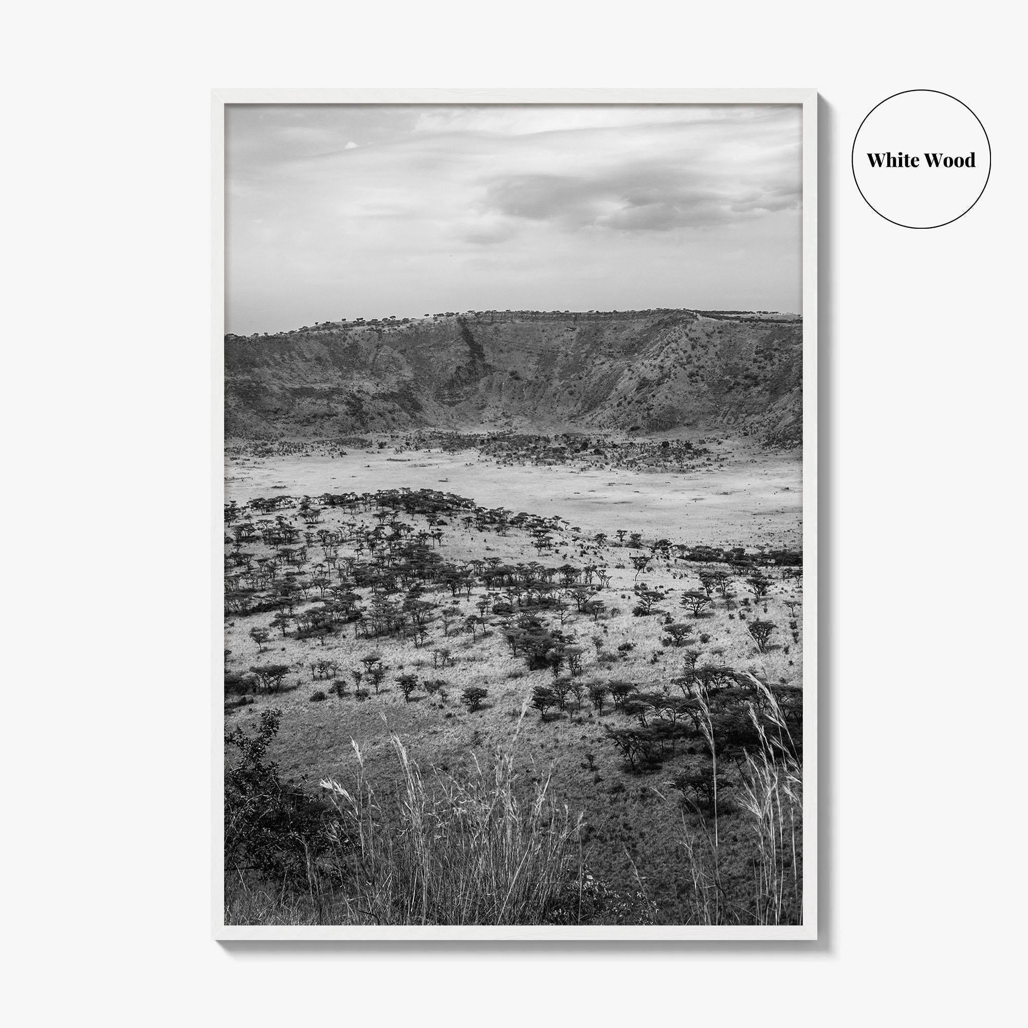 Queen Elizabeth National Park Black and White Fine Art Photo Print, Uganda Poster