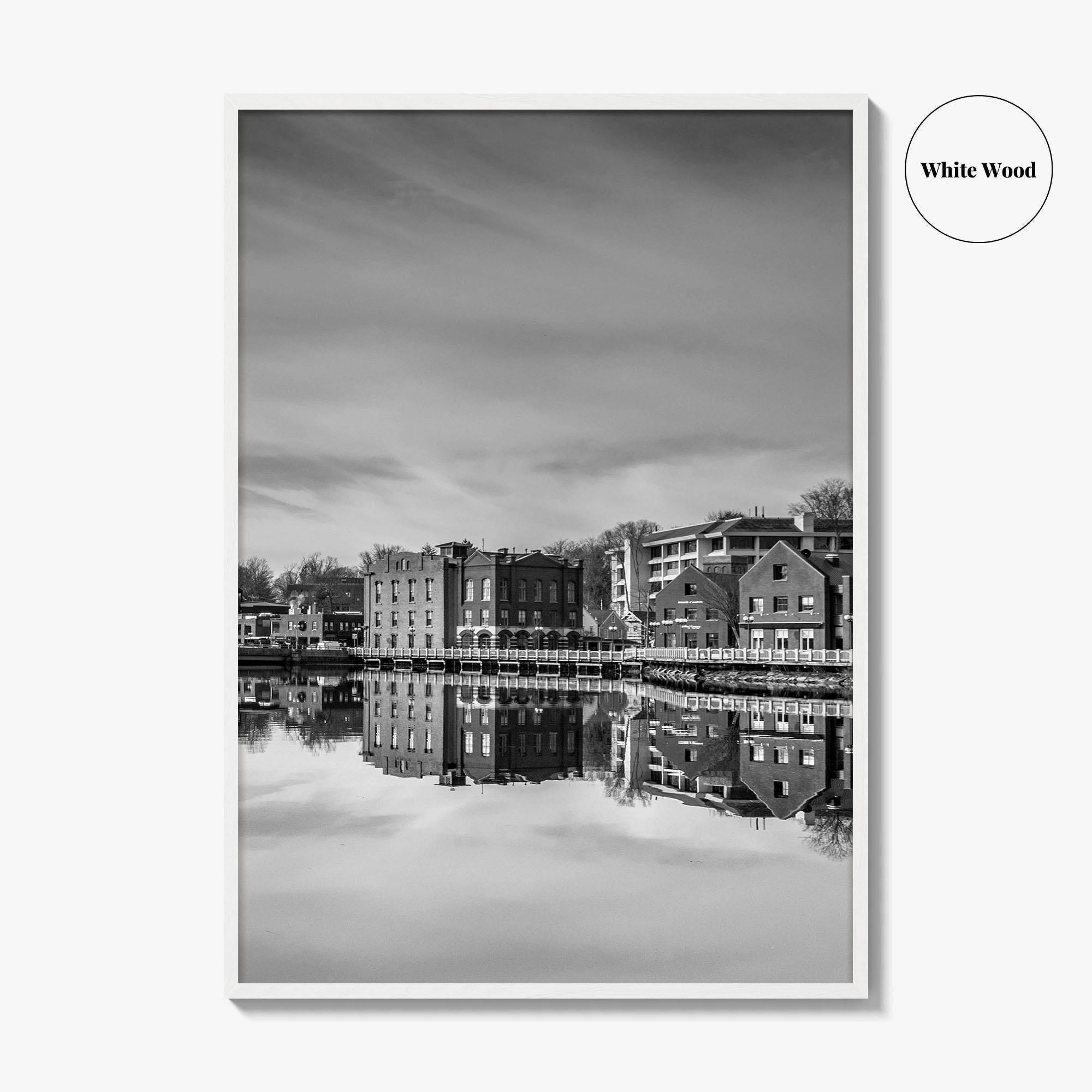 Westport Connecticut Black and White Fine Art Photo Print, Downtown Wall Poster, USA
