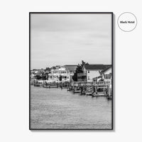 Avalon Black and White Fine Art Photo Print, Waterfront Homes, New Jersey Poster