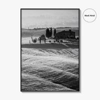 Tuscany Black and White Fine Art Photo Print, Italy Landscape Wall Decor Poster