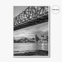 New Orleans Black and White Fine Art Photo Print, Mississippi River, Louisiana USA Poster