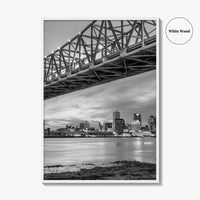 New Orleans Black and White Fine Art Photo Print, Mississippi River, Louisiana USA Poster